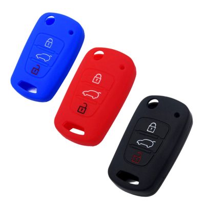 προστατευτική θήκη από σιλικόνη για κλειδιά Hyundai σε μαύρο-κόκκινο-μπλε χρώμα
