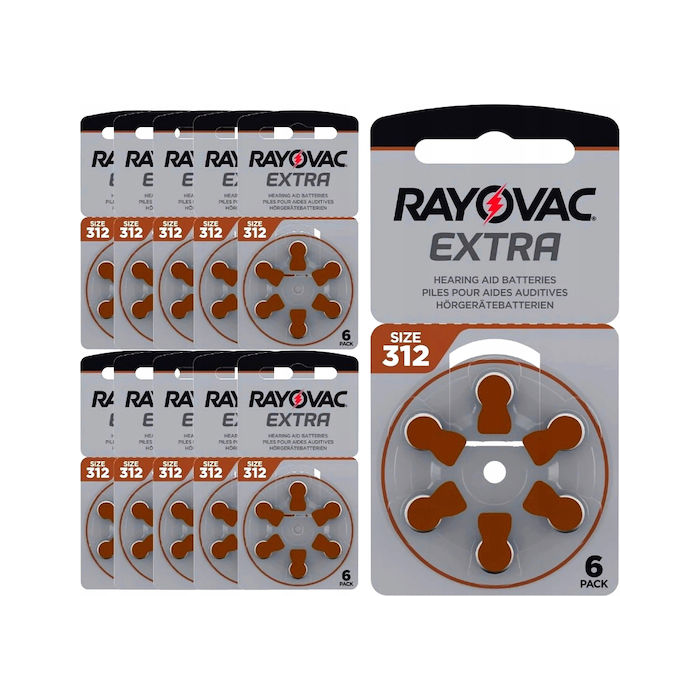 rayovac-312-60pcs μπαταρίες ακουστκών βαρηκοΐας rayovac 312 καφέ